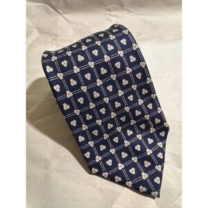 Burberry London Neck Tie 100% Silk Made in Italy Blue Geometric 58"x3.75"